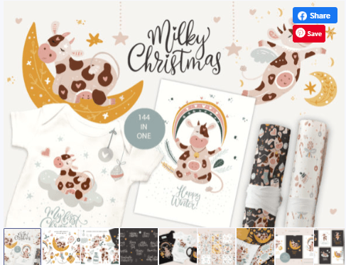 [Creativefabrica] Milky Christmas. Christmas Cow G_0.png